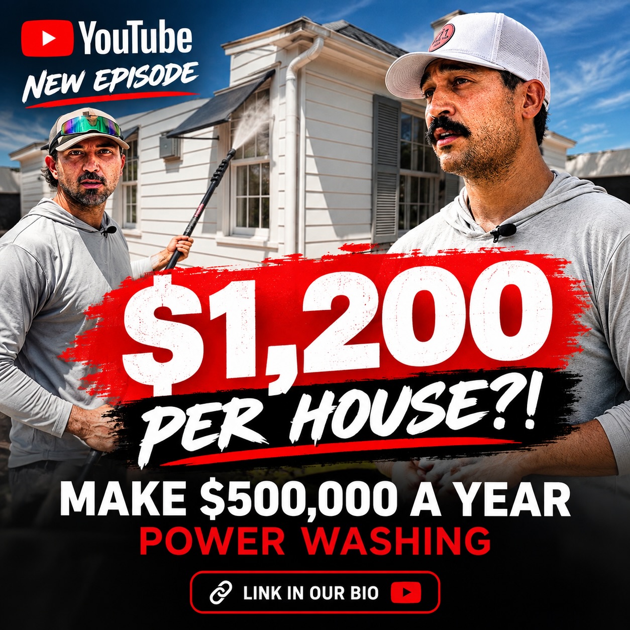 🎥 New episode — LINK IN BIO 🫡

Almost 3 years into our side hustle. Crazy how fast time flies 💨

In this episode: $1,200 per house?! And the bigger picture of building a power washing business.

🚨 Other links in bio:
📘 Startup guide
📋 Business handbook
💧 $50 OFF our water-fed RODI systems

#smallbusiness #entrepreneur #sidehustle #growth #windowcleaning