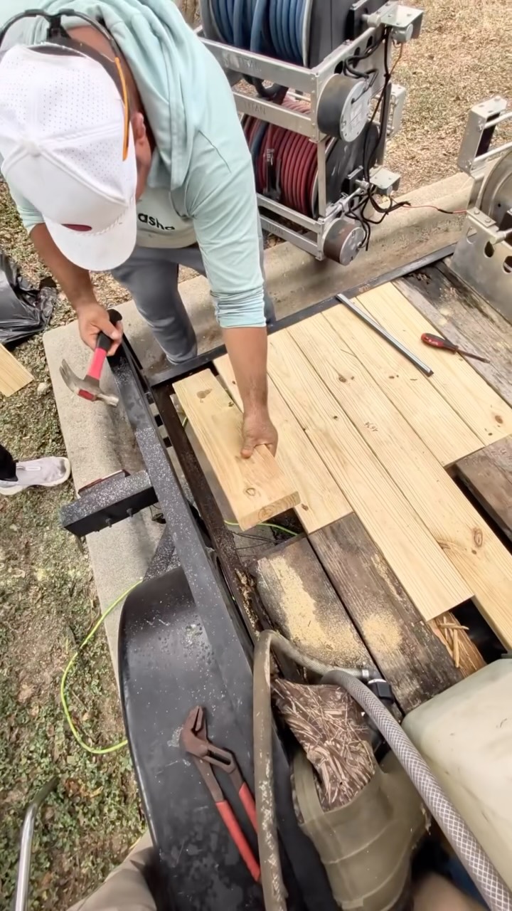 A little trailer work today. 🛠️

We found some wood rot, so while we wait on the new trailer, Carter, Fredy, and Eric got together and replaced the damaged wood and put everything back in place — including the soft wash reels and water hose reel.

Shoutout to these guys for getting it handled today. One of the things we appreciate most about our team is that when something needs to get done, everyone is willing to jump in and help out.

Just another day of keeping things moving at Casa Washa.

#PressureWashing #windowcleaning #AustinTX #SmallBusiness #behindthescenes