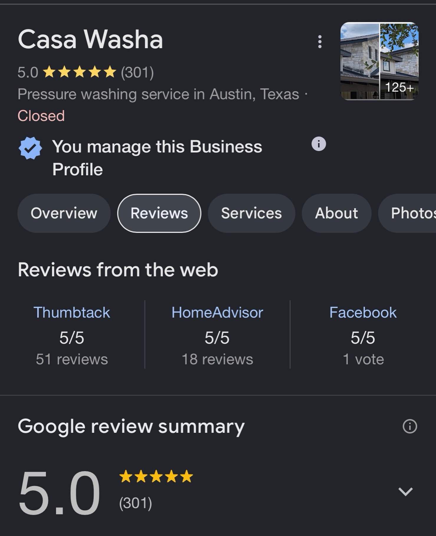 300 FIVE-STAR REVIEWS ⭐️⭐️⭐️⭐️⭐️

Thank you to everyone who has trusted us with your home or business, left a review, watched a video, liked a post, commented, shared, referred us to a friend, or simply followed along.

Every little bit has helped Casa Washa grow, and we’re incredibly grateful for this community.

Here’s to the next 300. 🫶

#windowcleaning #smallbusiness #austin #austinrealestate #austinlife
