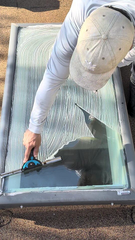 A window on the roof? Yeah, we clean those too.

Not every window is at eye level. Some require a little more effort, a different approach, and a steady hand.

This skylight got the full treatment—plenty of suds, smooth squeegee pulls, and a crystal-clear finish.

Because when you've got a window to the sky, the last thing you want is a dirty view.

Any glass. Anywhere. That's the Casa Washa way.

#SkylightCleaning #WindowCleaning #SatisfyingCleaning #OddlySatisfying #thursday