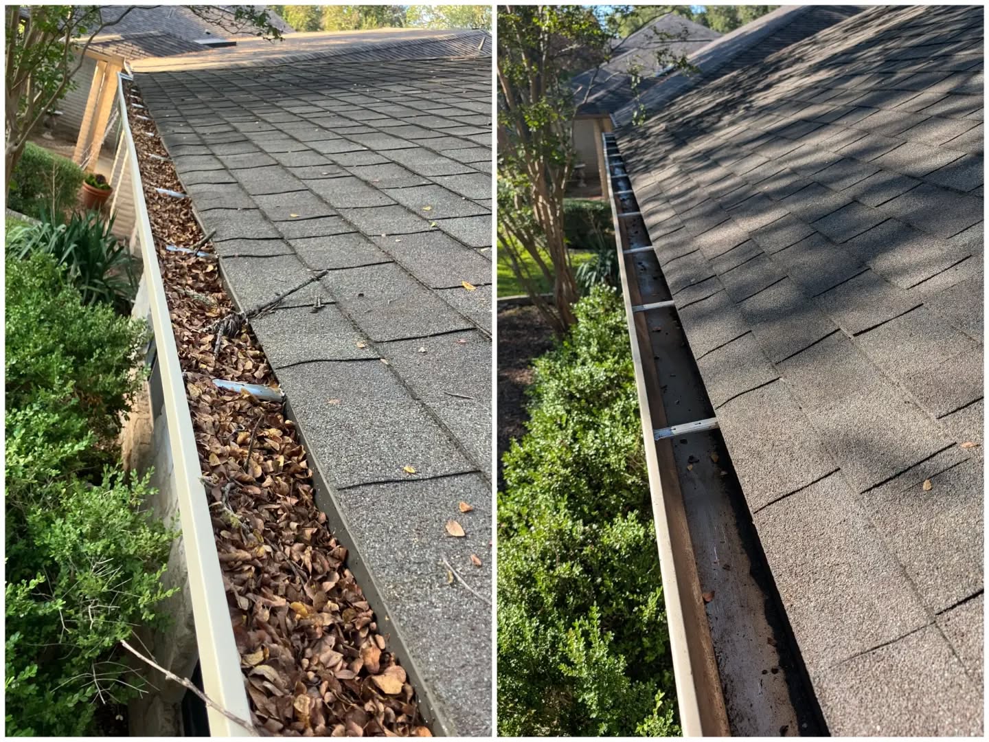 Same gutter. Very different job description.

Before: leaves, debris, and nowhere for the water to go.
After: clear, clean, and ready for the next storm.

Gutters are easy to forget about because the problem is usually out of sight—until water starts overflowing where it shouldn’t.

A little preventative maintenance beats dealing with water damage later.

Full gutters? We’ll empty them.

#GutterCleaning #BeforeAndAfter #SatisfyingCleaning #HomeMaintenance #transformationtuesday