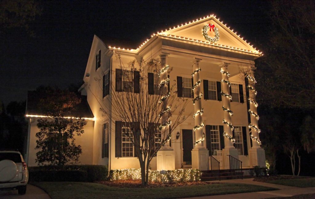 Christmas light installation